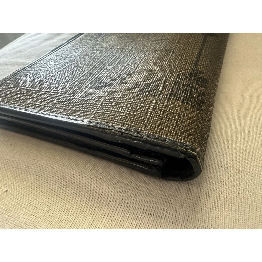 Bulgari Authentic RARE HERITAGE script Bifold Wallet in Canvas and Leather